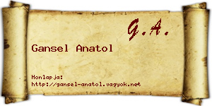 Gansel Anatol névjegykártya